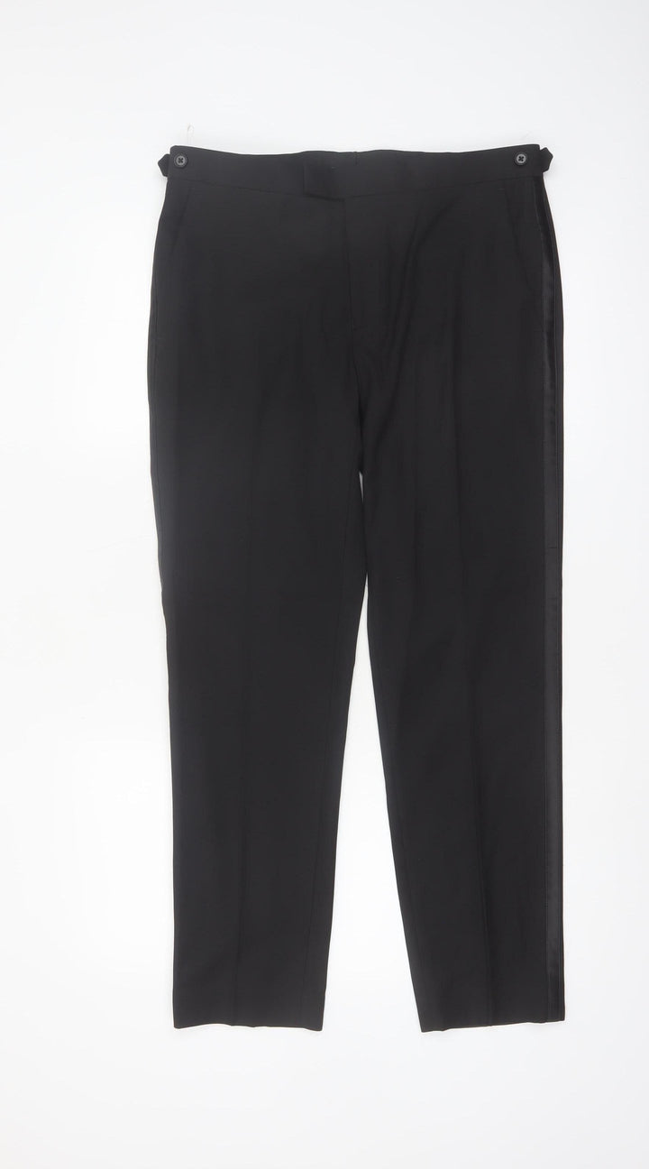Marks and Spencer Men's Black Slim Fit Dress Pants 32S