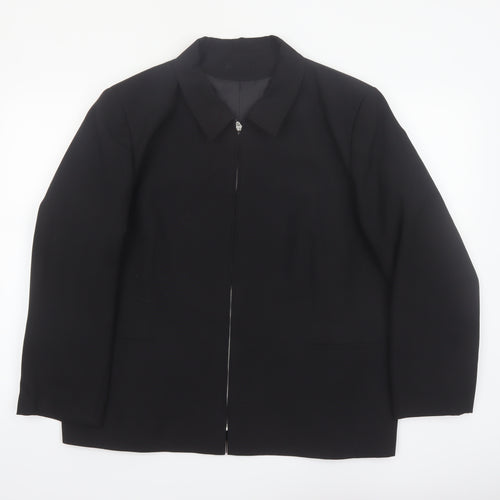 Bonmarché Women's Black Plus Size 22 Classic Lined Zip Jacket