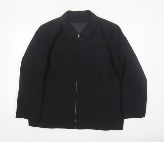 Bonmarché Women's Black Plus Size 22 Classic Lined Zip Jacket