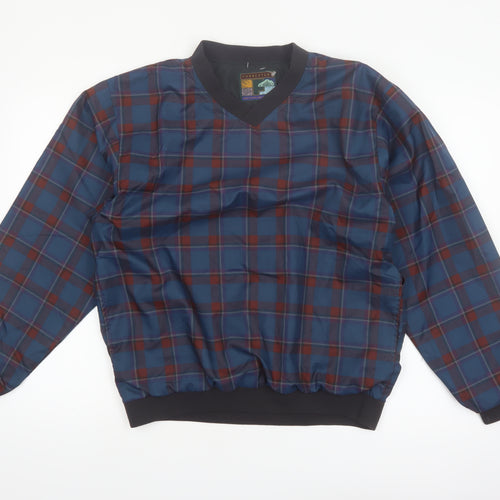 Forrester Men's Blue Plaid V-Neck Pullover Sweatshirt Size S