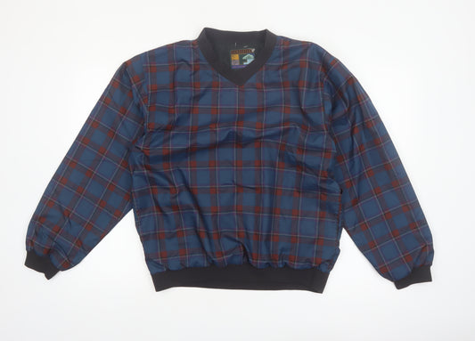 Forrester Men's Blue Plaid V-Neck Pullover Sweatshirt Size S