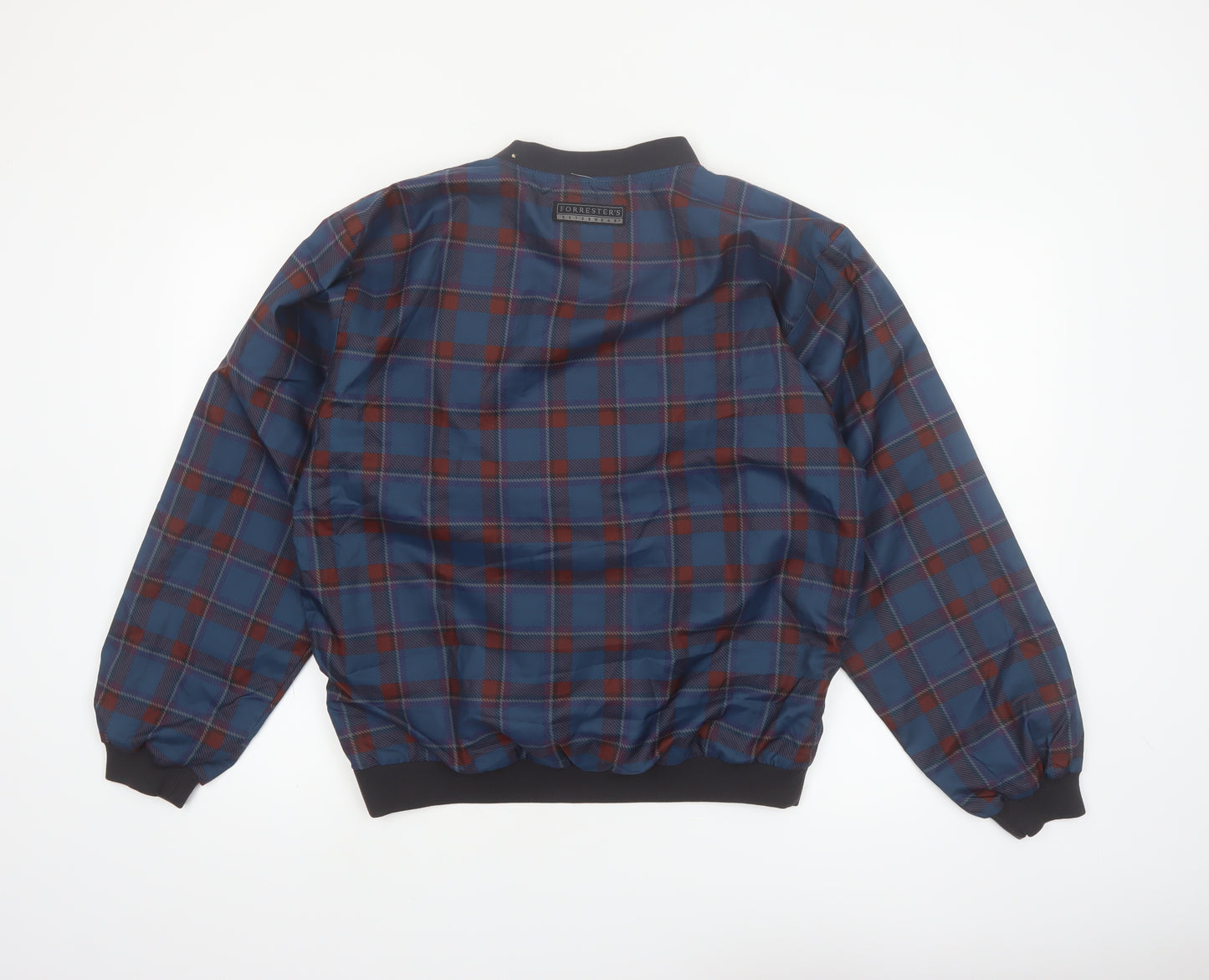 Forrester Men's Blue Plaid V-Neck Pullover Sweatshirt Size S