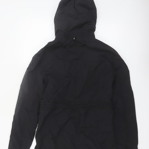 Superdry Women's Black Parka Jacket Size S Hooded Water Resistant