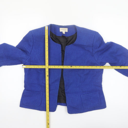 Precis Women's Blue Bouclé Cropped Blazer Jacket UK 14