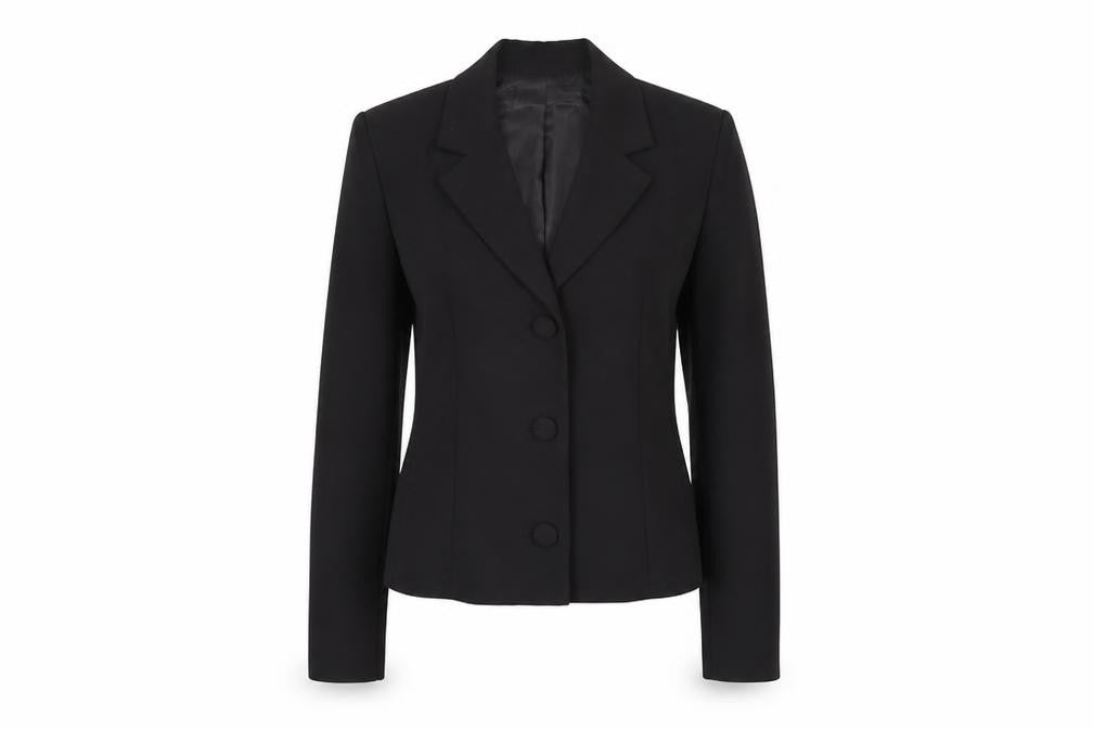 Front view of Zara Women's Black Slim Fit Single-Breasted Blazer Jacket S