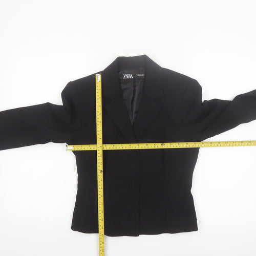 Zara Women's Black Slim Fit Single-Breasted Blazer Jacket S