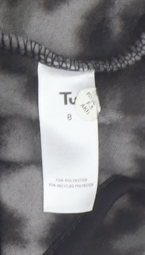 Tu Women's Grey Leopard Print Fleece Zip Jacket Size 8