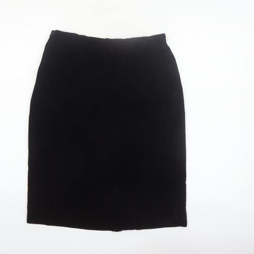 Chaus Women's Black Velvet Pencil Skirt Size 10 High Waist
