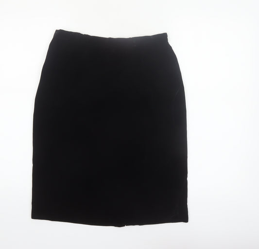 Chaus Women's Black Velvet Pencil Skirt Size 10 High Waist