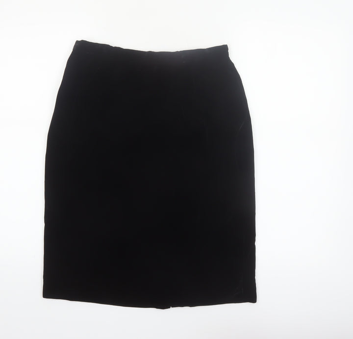 Chaus Women's Black Velvet Pencil Skirt Size 10 High Waist