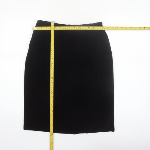 Chaus Women's Black Velvet Pencil Skirt Size 10 High Waist