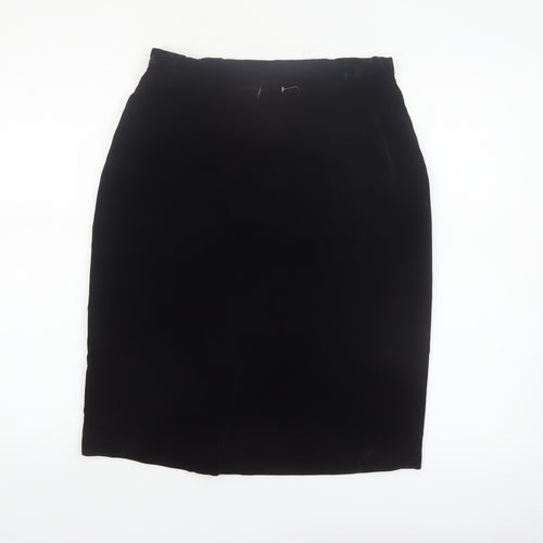 Chaus Women's Black Velvet Pencil Skirt Size 10 High Waist