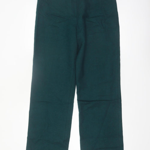 Country Suburbans Women Dark Green Wool Straight Trousers Size 14