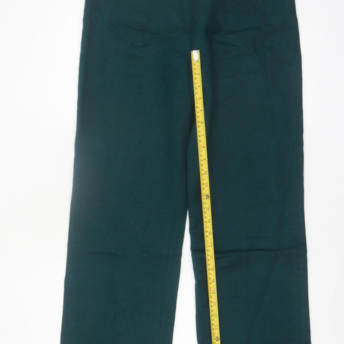 Country Suburbans Women Dark Green Wool Straight Trousers Size 14