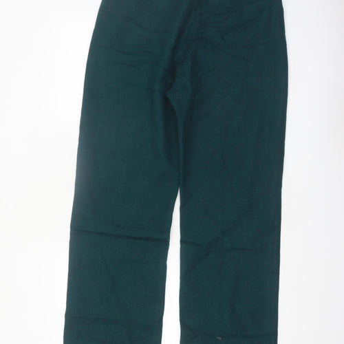Country Suburbans Women Dark Green Wool Straight Trousers Size 14