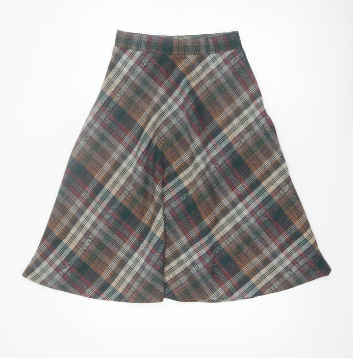 Bryn Mawr Womens Multicoloured Plaid Wool A-Line Midi Skirt Size 8