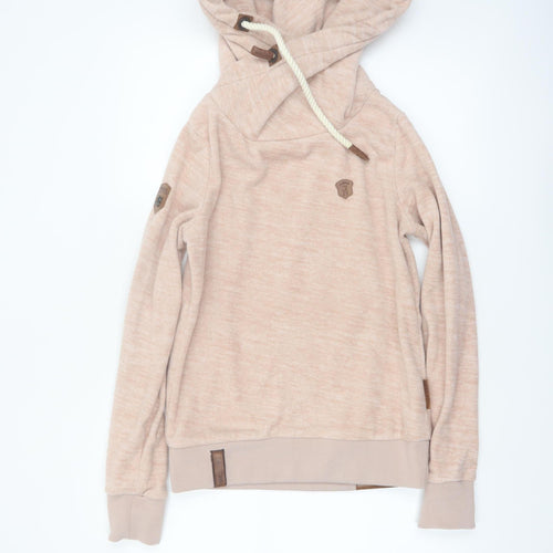Naketano Women’s Beige Hooded Pullover Sweatshirt Small Polyester Casual