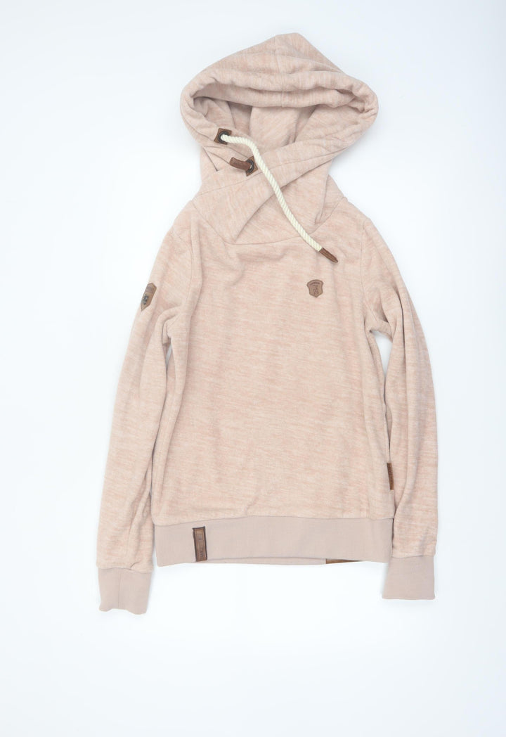 Naketano Women’s Beige Hooded Pullover Sweatshirt Small Polyester Casual