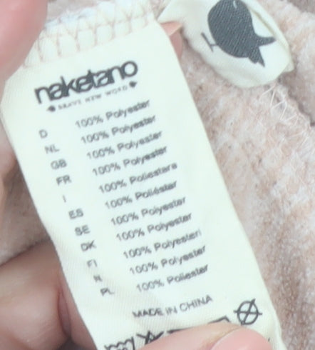 Naketano Women’s Beige Hooded Pullover Sweatshirt Small Polyester Casual
