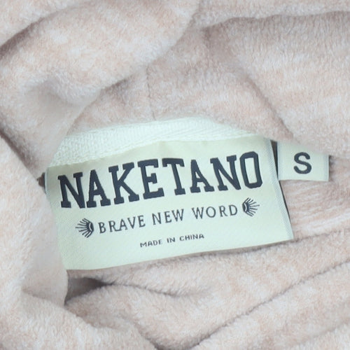 Naketano Women’s Beige Hooded Pullover Sweatshirt Small Polyester Casual