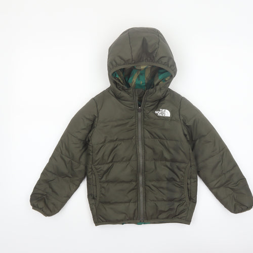 The North Face Boys Green 5 Years Hooded Puffer Jacket