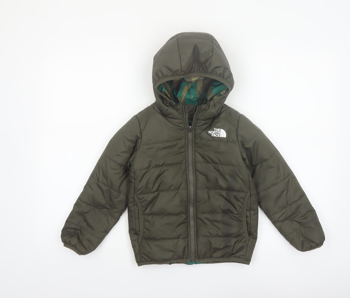 The North Face Boys Green 5 Years Hooded Puffer Jacket