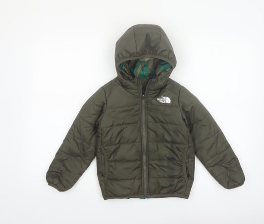 The North Face Boys Green 5 Years Hooded Puffer Jacket