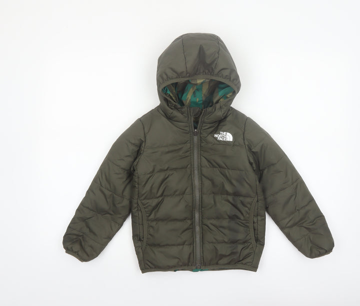 The North Face Boys Green 5 Years Hooded Puffer Jacket