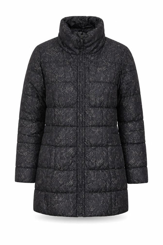 Front view of Store Twenty One Women's Black Quilted Long Puffer Coat, size 12