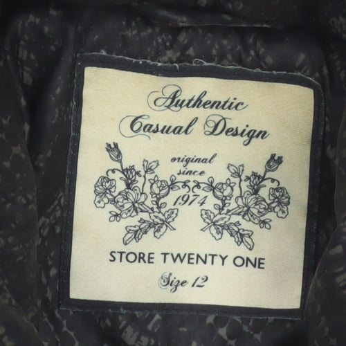 Store Twenty One Women's Black Quilted Long Puffer Coat Size 12