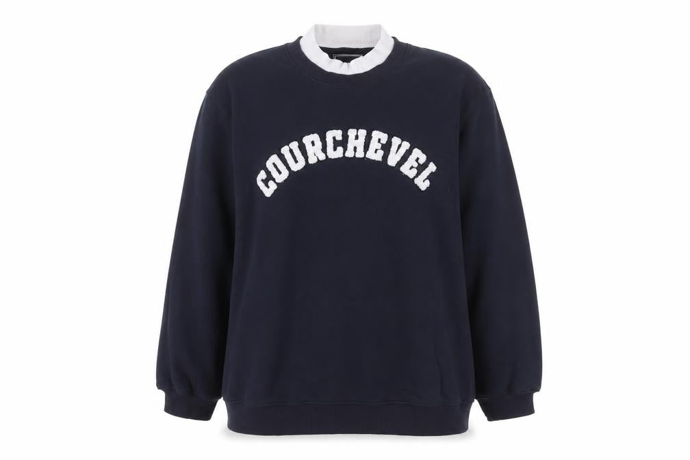 Front view of Threadbare Women's Navy Courchevel 3XL Pullover Sweatshirt