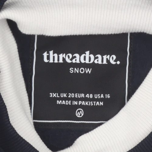 Threadbare Women's Navy Courchevel 3XL Pullover Sweatshirt