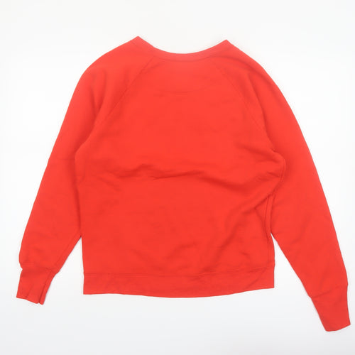 Champion Womens Red Pullover Sweatshirt Medium Logo Crew Neck