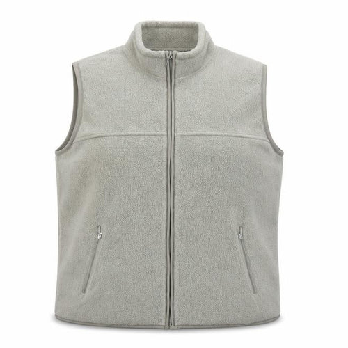 EWM Women Beige Fleece Bodywarmer Waistcoat Size 14 Regular Zip Style
