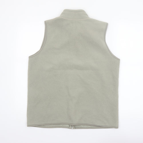 EWM Women Beige Fleece Bodywarmer Waistcoat Size 14 Regular Zip Style