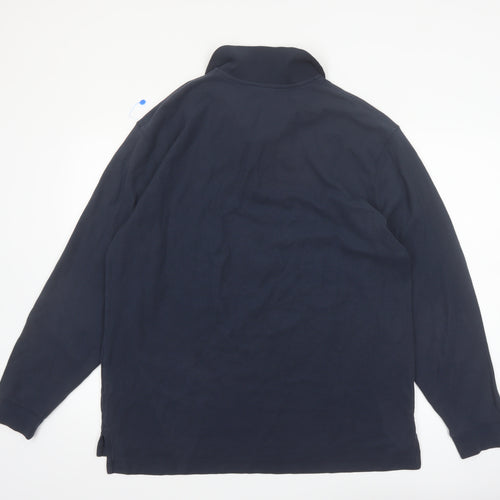 L.L.Bean Men's Blue Long Sleeve Cotton Polo Shirt Size L