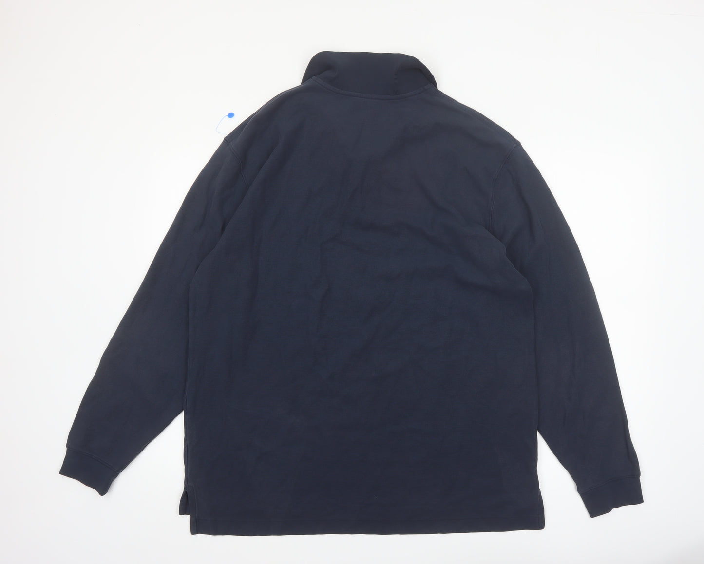 L.L.Bean Men's Blue Long Sleeve Cotton Polo Shirt Size L
