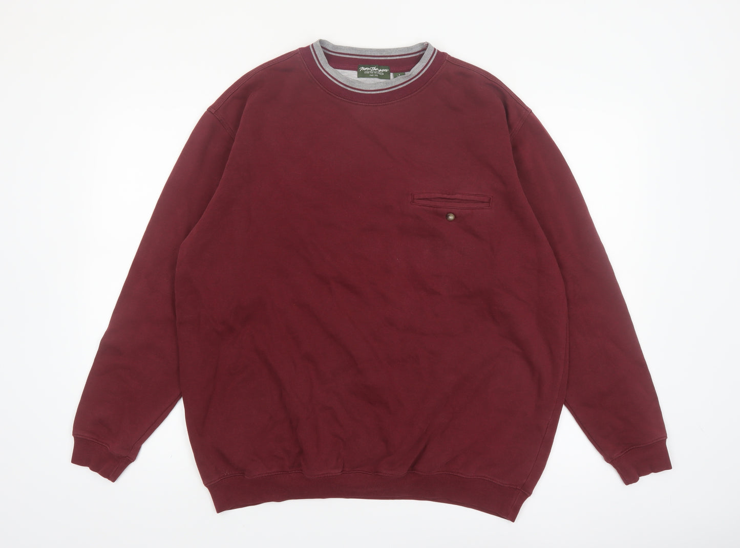Norm Thompson Mens Red L Pullover Crew Neck Sweatshirt