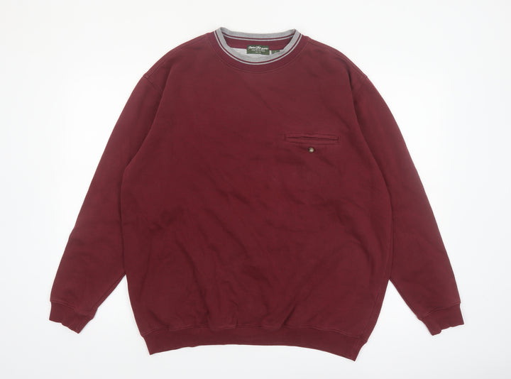 Norm Thompson Mens Red L Pullover Crew Neck Sweatshirt