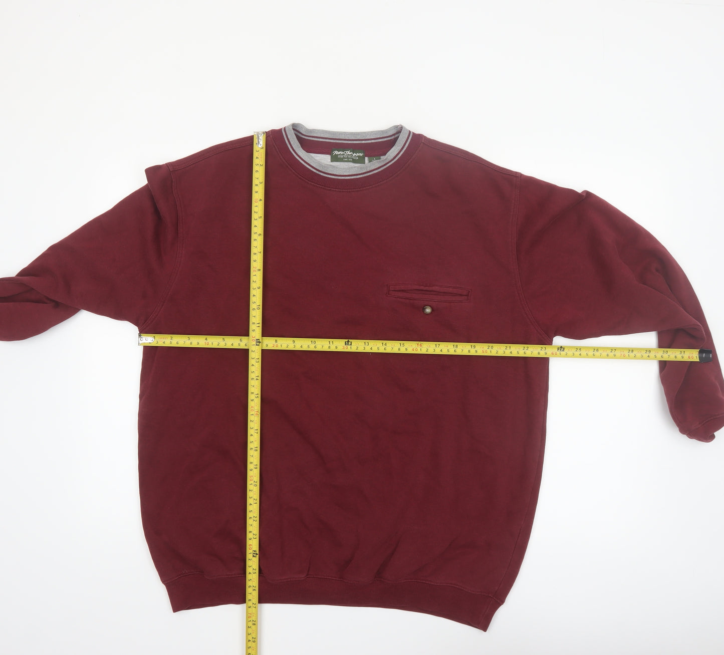 Norm Thompson Mens Red L Pullover Crew Neck Sweatshirt