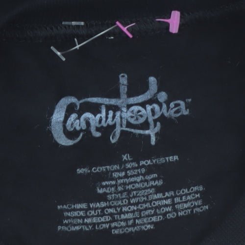 Candytopia Men's Black XL Pullover Graphic Print Sweatshirt