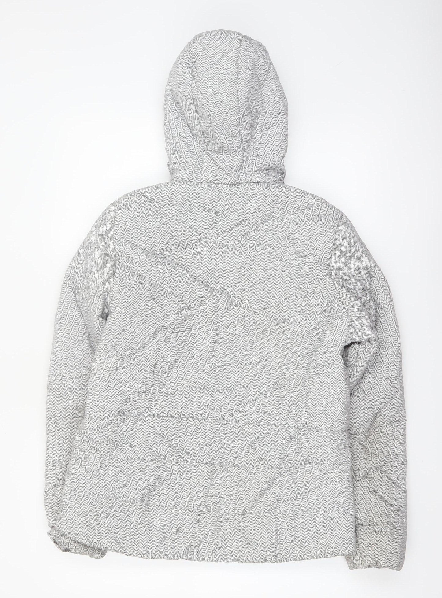 New Balance Women's Grey Hooded Puffer Jacket Size M