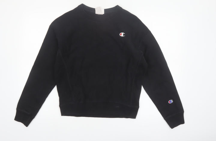 Champion Womens Black Medium Reverse Weave Pullover Sweatshirt