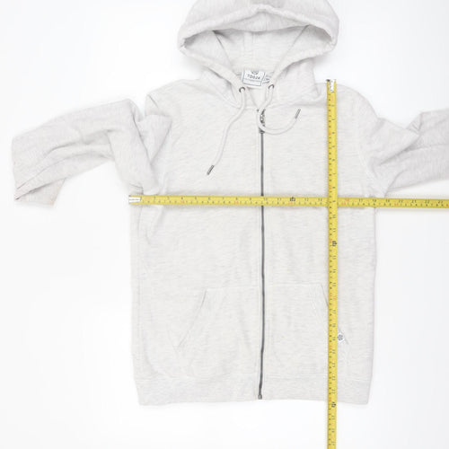 TOG24 Women's Light Grey Full Zip Hoodie Size 10 Cotton Blend