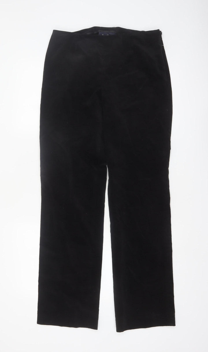 Evan-Picone Women's Black Cotton Straight Leg Trousers Size 10