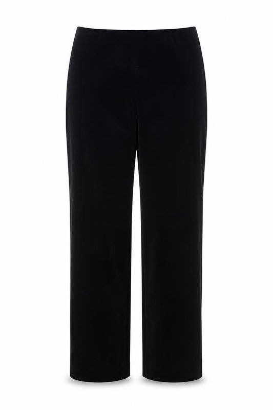 Front view of Evan-Picone Women's Black Cotton Straight Leg Trousers, size 10