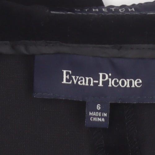 Evan-Picone Women's Black Cotton Straight Leg Trousers Size 10