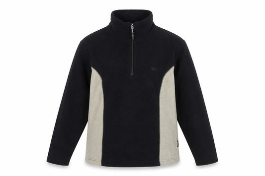 Front view of Trespass women’s black beige fleece pullover sweatshirt, size M