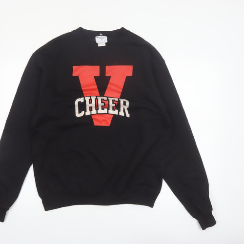 Champion Eco Mens Black M Pullover Sweatshirt Crew Neck Graphic Print