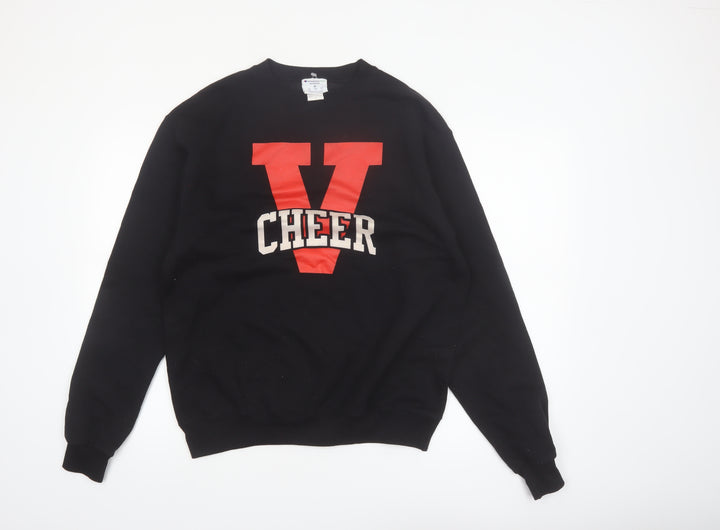 Champion Eco Mens Black M Pullover Sweatshirt Crew Neck Graphic Print